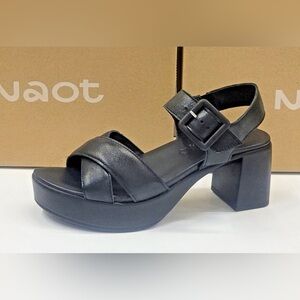 Naot Elite Black Platform Sandals with Buckle